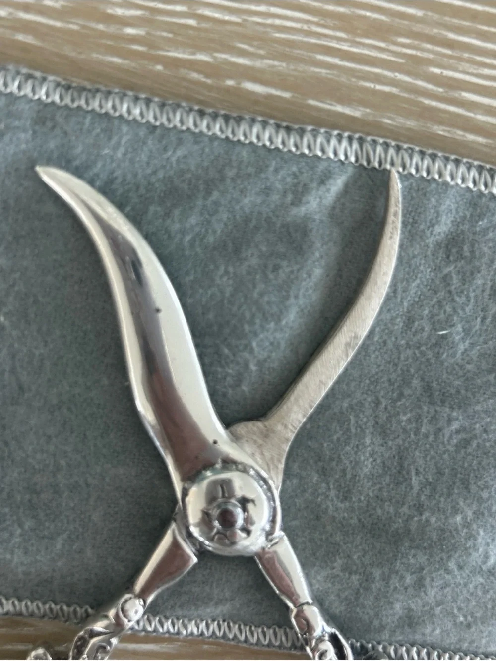 Vintage Ornate Sterling Silver Grape Shears Scissor Grape Vine Motif 3.7 oz